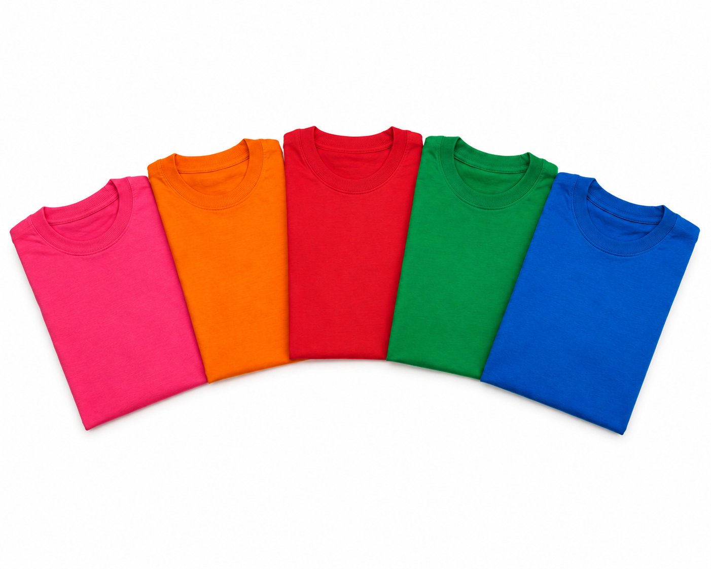 5-Pack Adult T-Shirts (Pink, Orange, Red, Green & Blue)