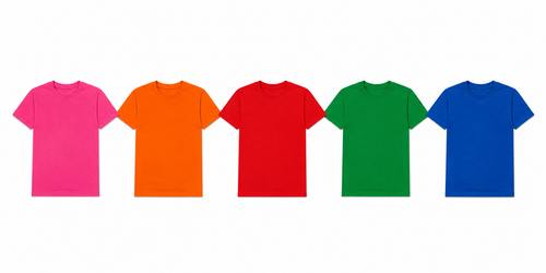 5-Pack Adult T-Shirts (Pink, Orange, Red, Green & Blue)